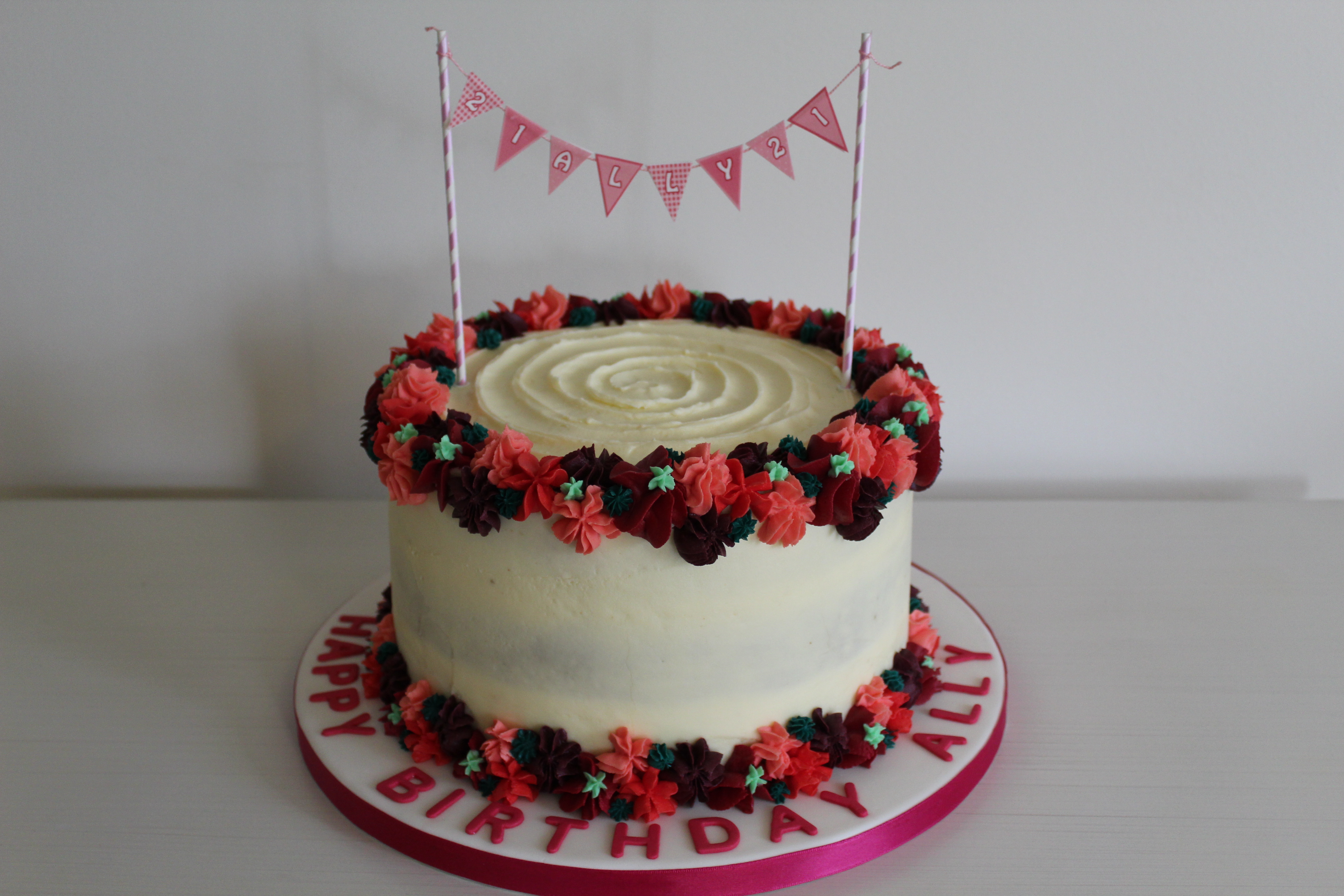 Buttercream flowered carrot cake